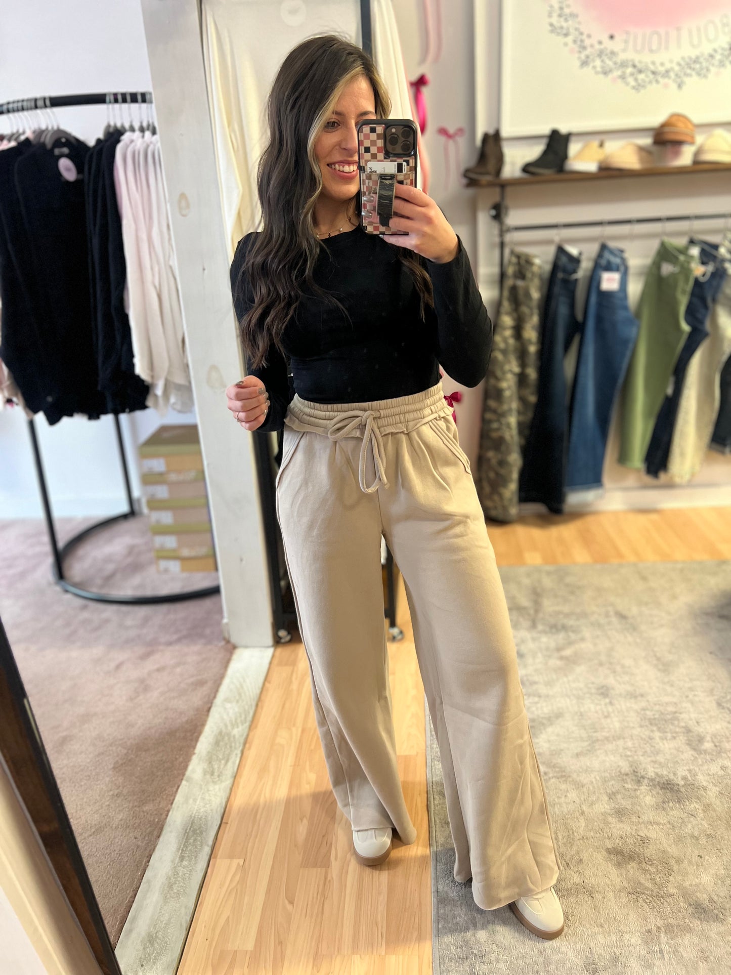 *DOORBUSTER* Fleece Wide Leg Sweatpants, Ash Mocha