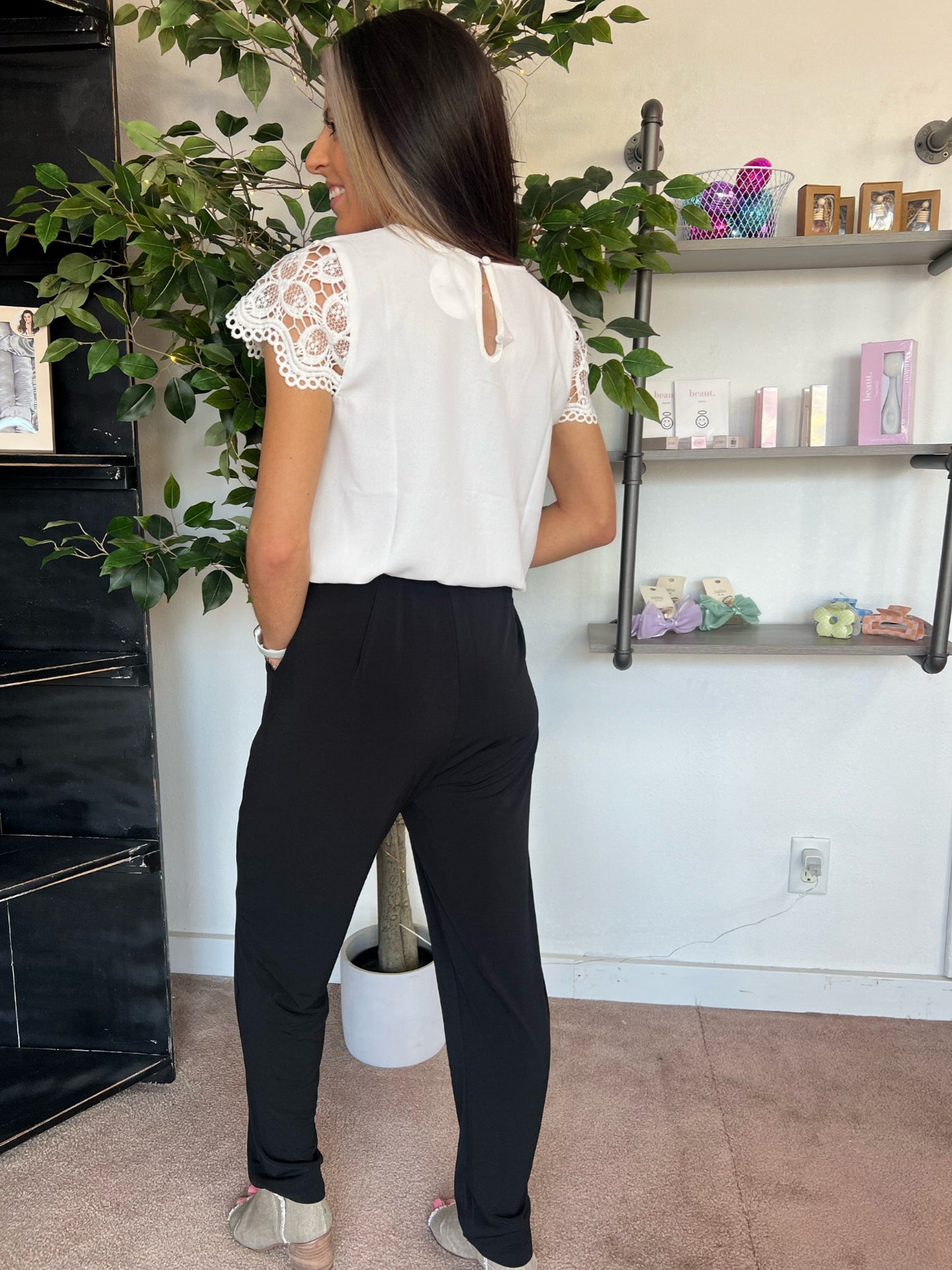 Pleated Pants, Black