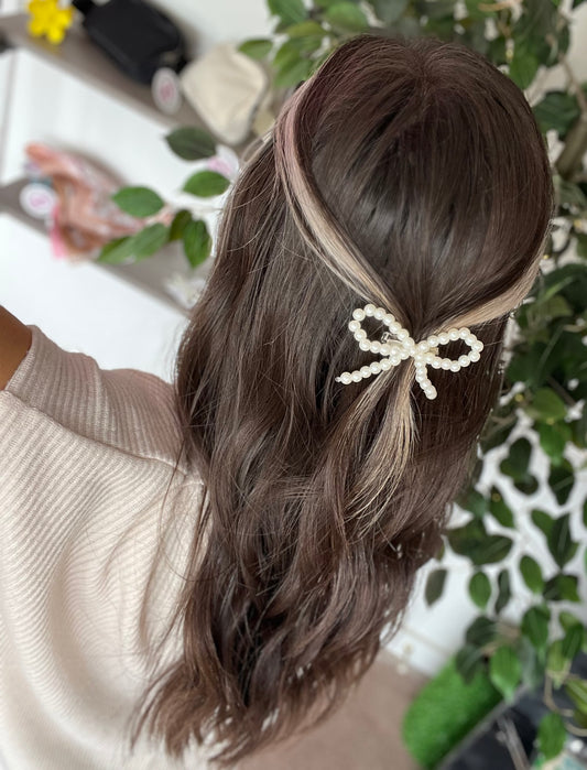 Pearl Bow Hair Clips