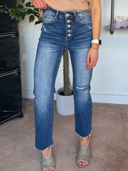 Luna Button Down Straight Leg, RISEN