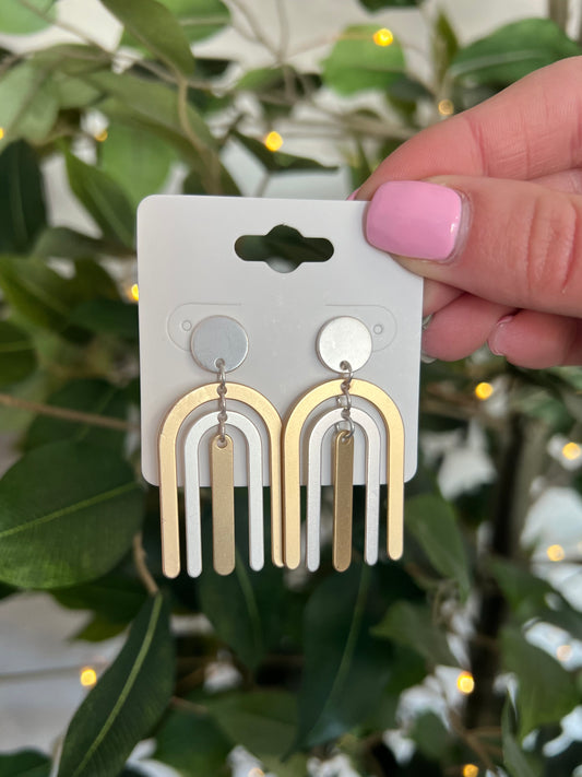 Two-tone Double Arch Earrings