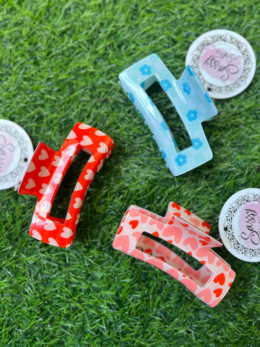 Valentine's Heart Hair Claw Clips