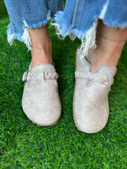 Iris Braided Slip Ons, Grey