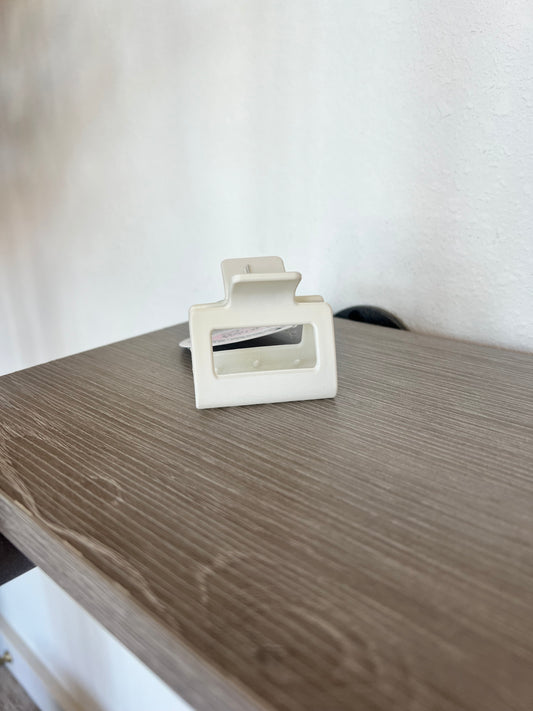Mini Effortless Hair Clip, White