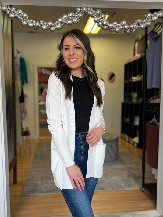 Timeless Cardigan, Ivory