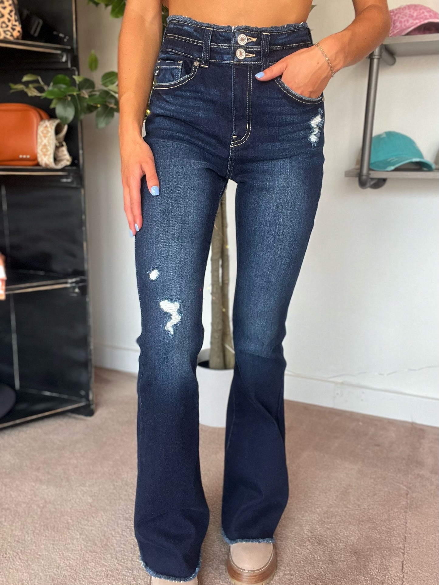 Lynn Double Button Bootcut