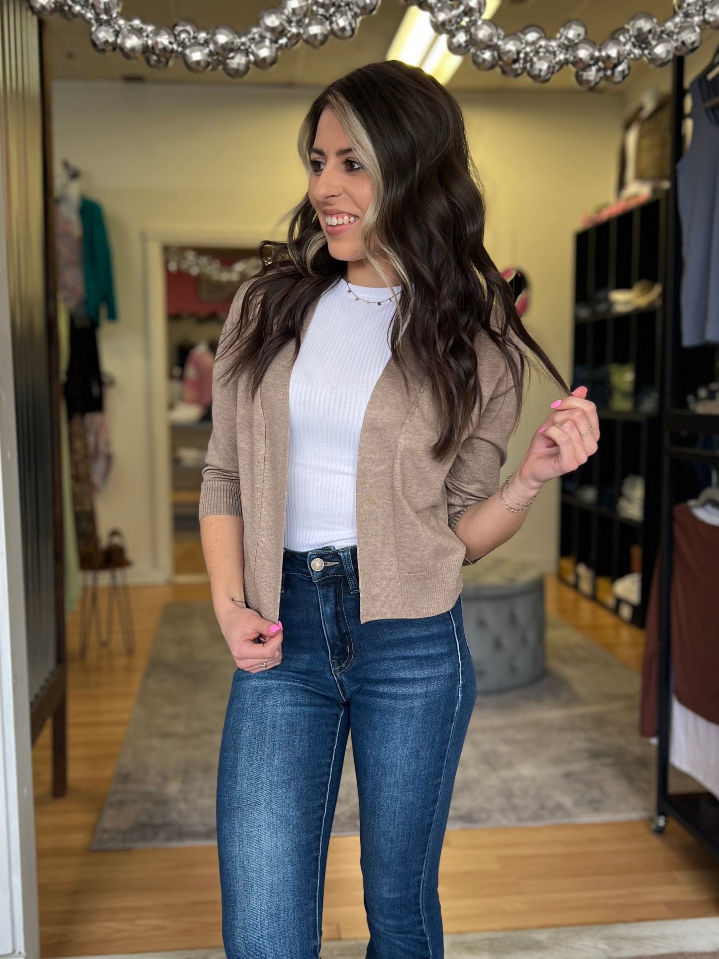 Timeless SHORT Cardigan, Camel