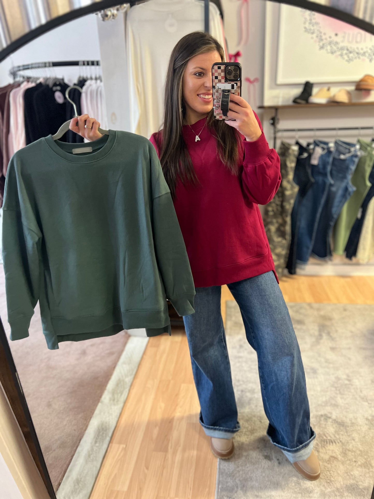 Fleece Pullover, Cabernet CURVY