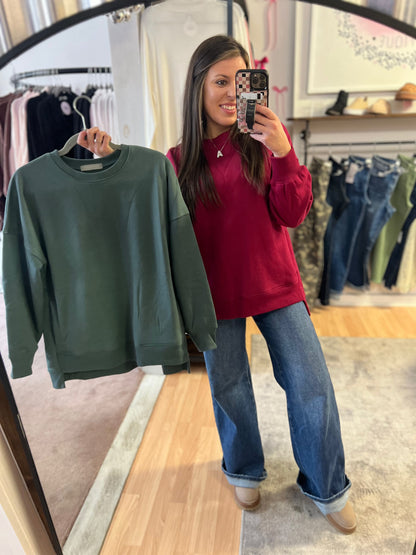 Fleece Pullover, Cabernet CURVY