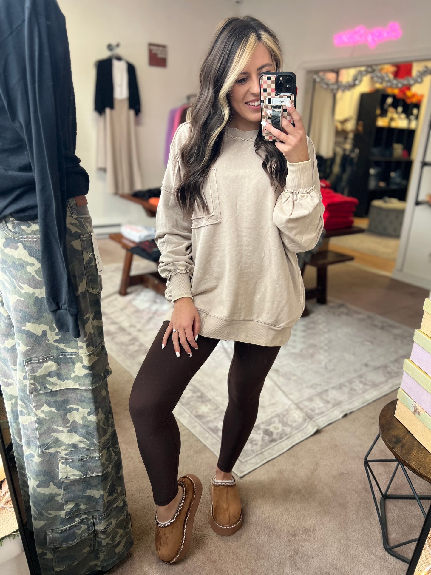 V Waist Leggings, Espresso