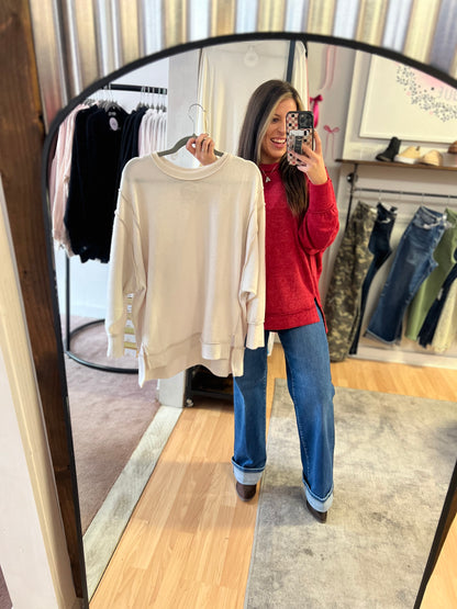 Hacci Oversized Sweater, Beige