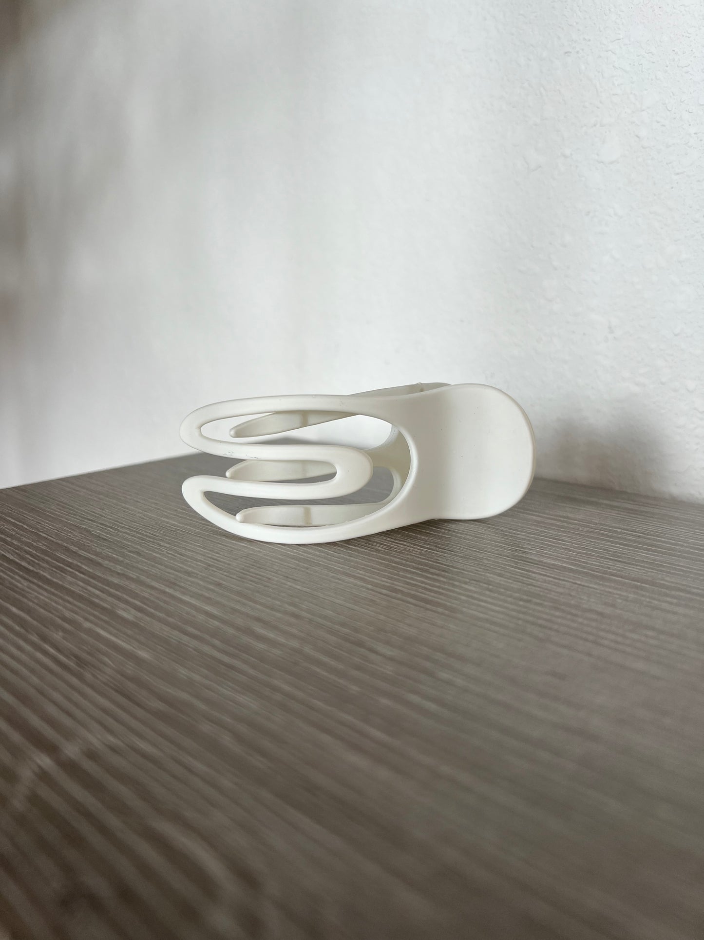 Oval Flat Hair Clip, White