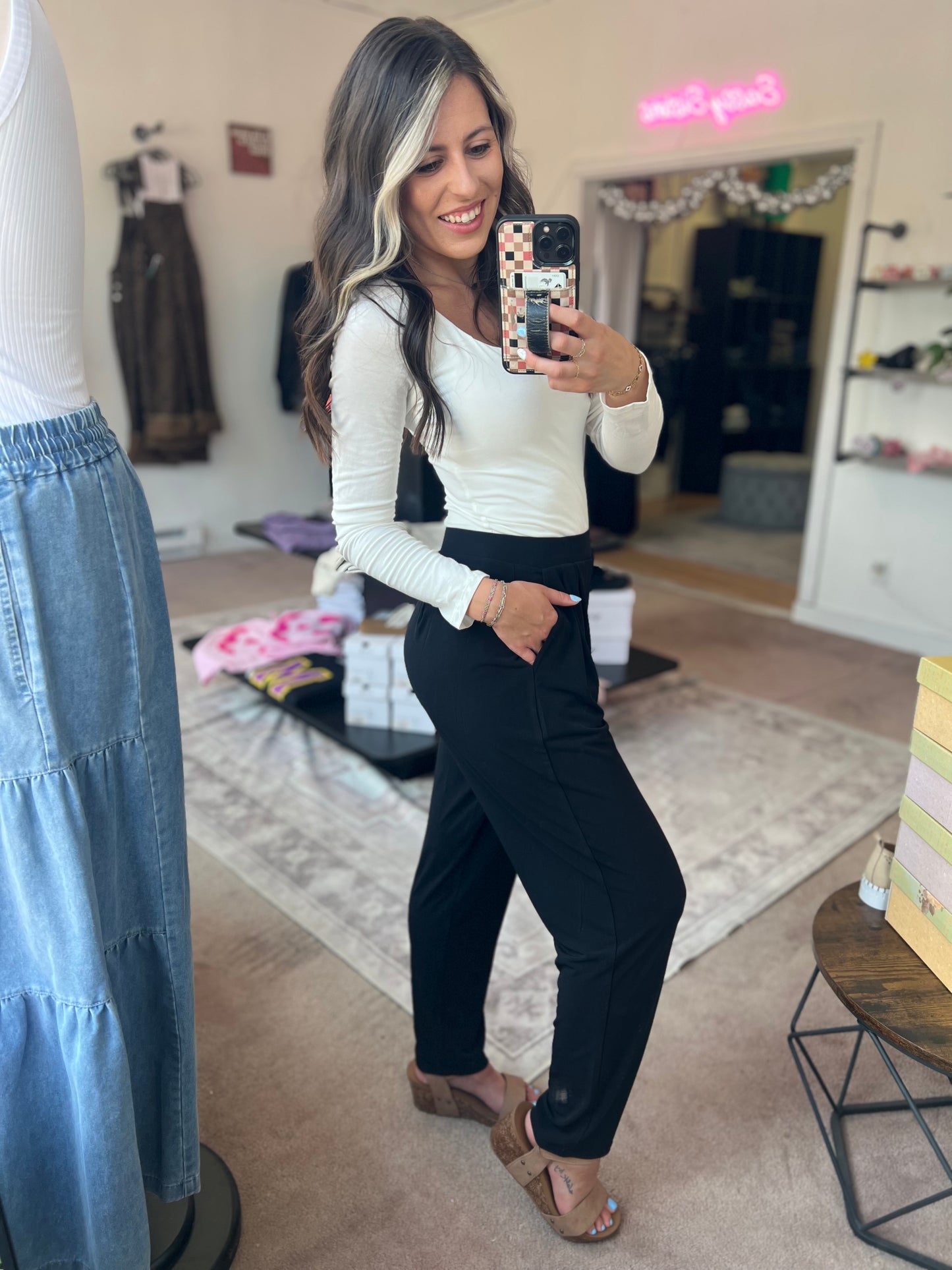Pleated Pants, Black
