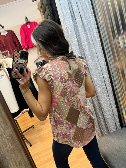 Pink Patchwork Blouse