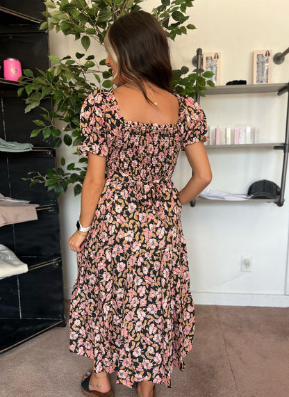 Maxine Dress, Black Floral