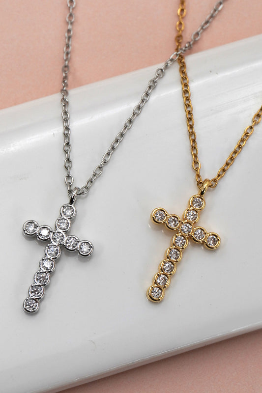 18k Stainless Steel Cross Necklace