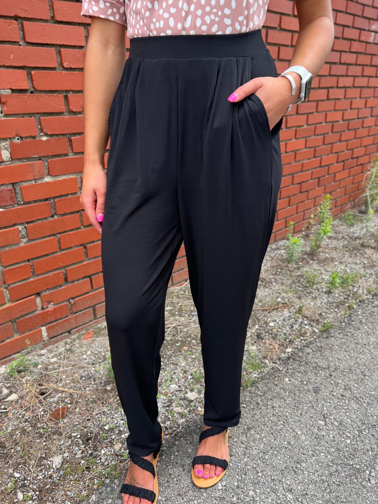 Pleated Pants, Black